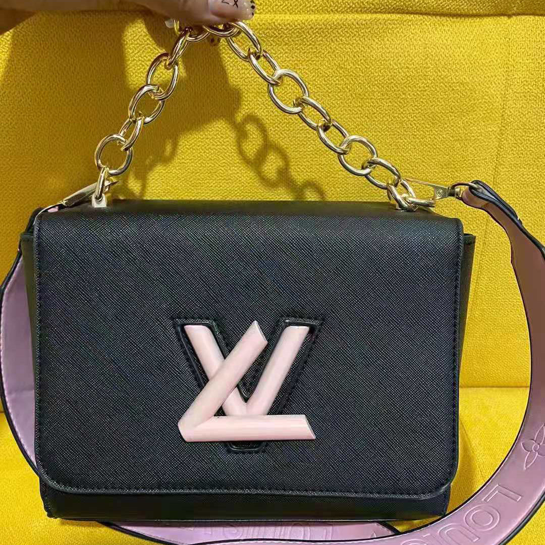 LV Louis Vuitton hollow rotating buckle ladies chain handbag solid color shoulder bag messenger bag