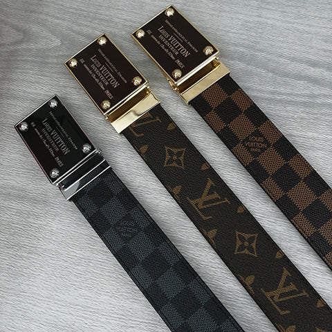 LV Louis Vuitton belt printed letter buckle men's and women's temperament belt