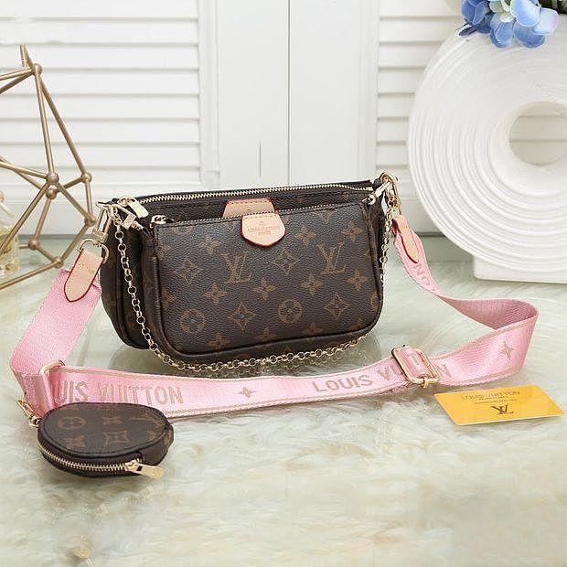 LV Louis Vuitton classic letter printing women's three-piece