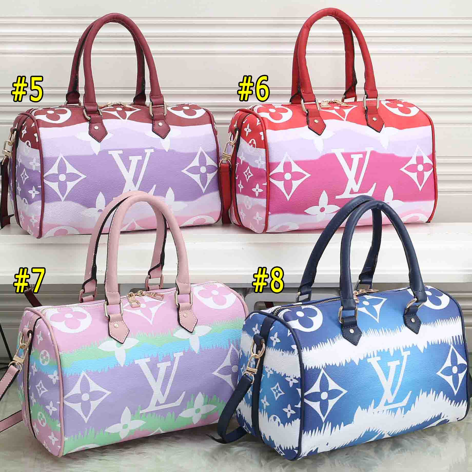 LV Louis Vuitton Cloud Print Letter Two-piece Shoulder Bag Messenger Bag Luggage Bag Long Zip Wallet