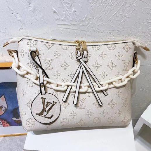 LV Louis Vuitton Pinhole Embroidered Letters Ladies Chain Crossbody