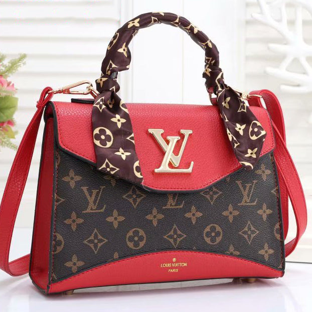 Louis Vuitton Woman Men Fashion Leather Handbag Crossbody Satchel Bag Brown