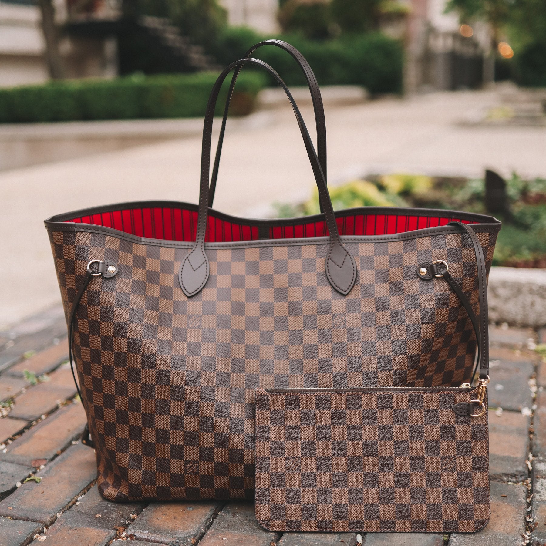 LV Louis Vuitton classic versatile large-capacity shopping bag mother bag two-piece