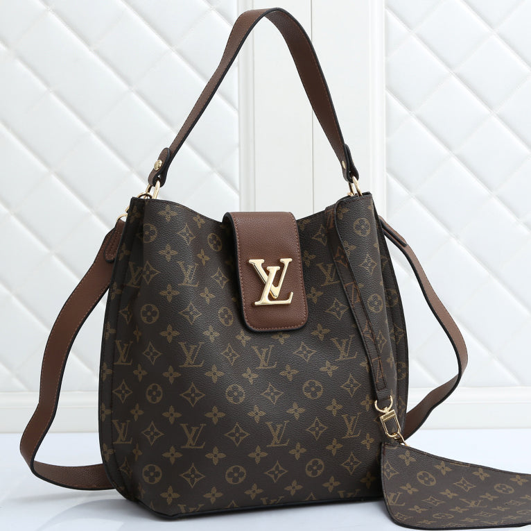 LV louis vuitton new letter printing two-piece bucket bag should