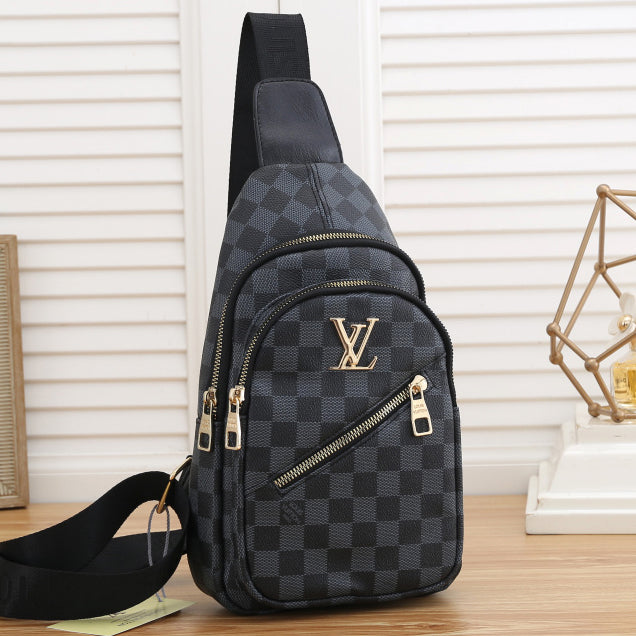 Louis Vuitton LV Fashion Women Satchel Shoulder Bag Crossbody Black tartan