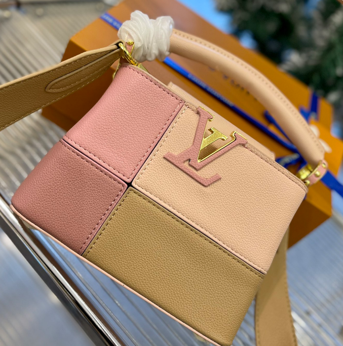 LV Louis Vuitton pink contrast shoulder bag handbag