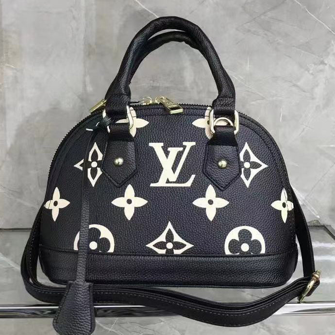 LV Louis Vuitton Letter Print Ladies Shopping Handbag Shell Bag 