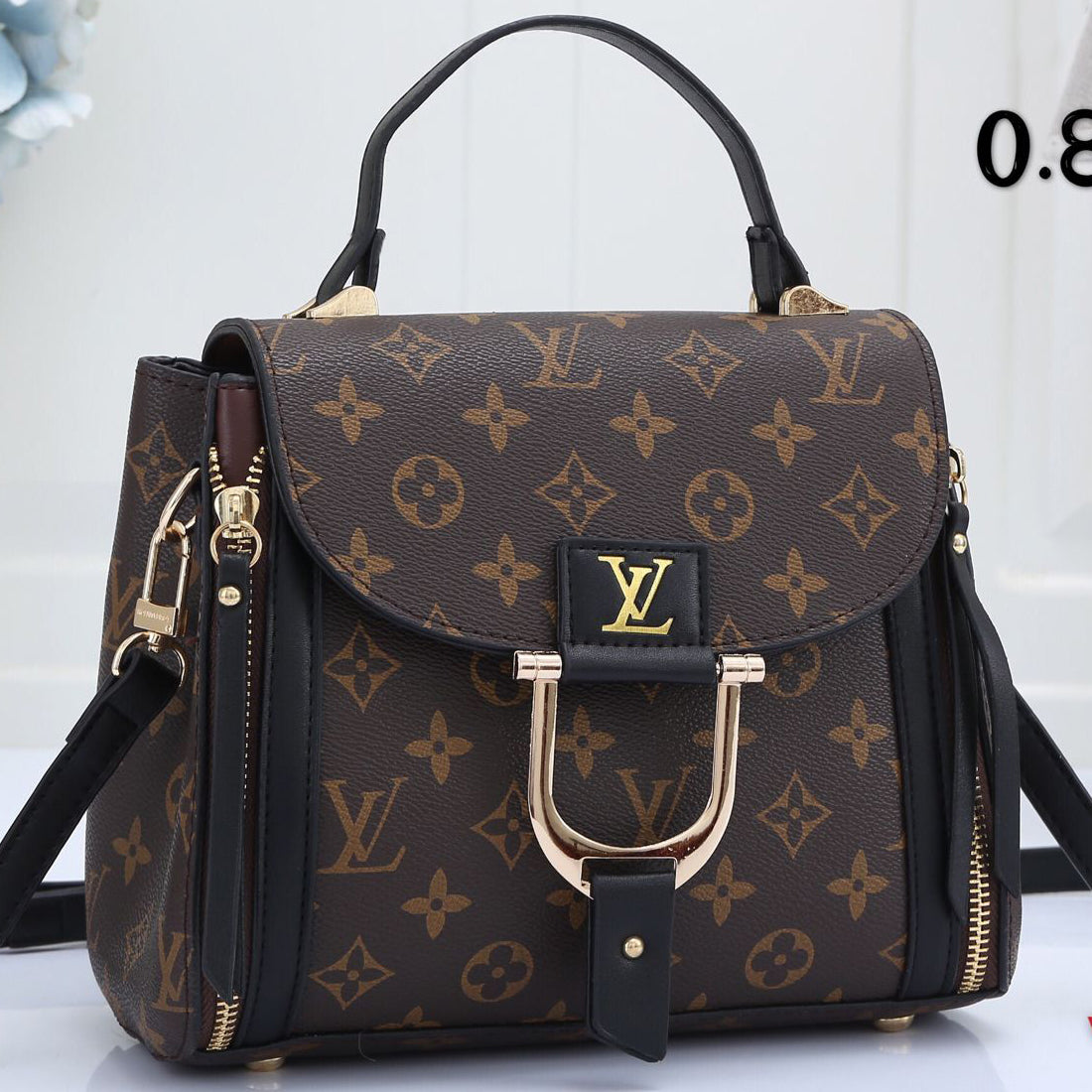 LV Louis Vuitton New Stitching Colors Fully Printed Flip Shoulde