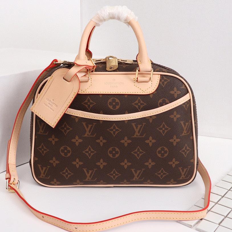 LV Louis Vuitton new product full-printed brown high-quality shopping handbag diagonal bag