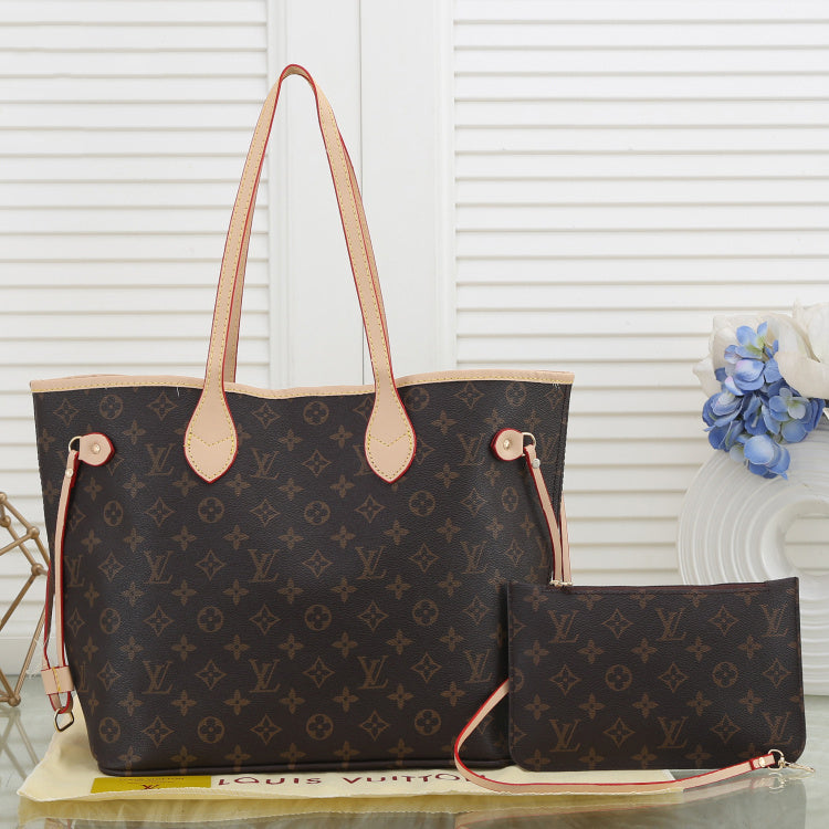 LV Louis Vuitton classic letter printing two-piece handbag shoulder bag messenger bag small wallet C