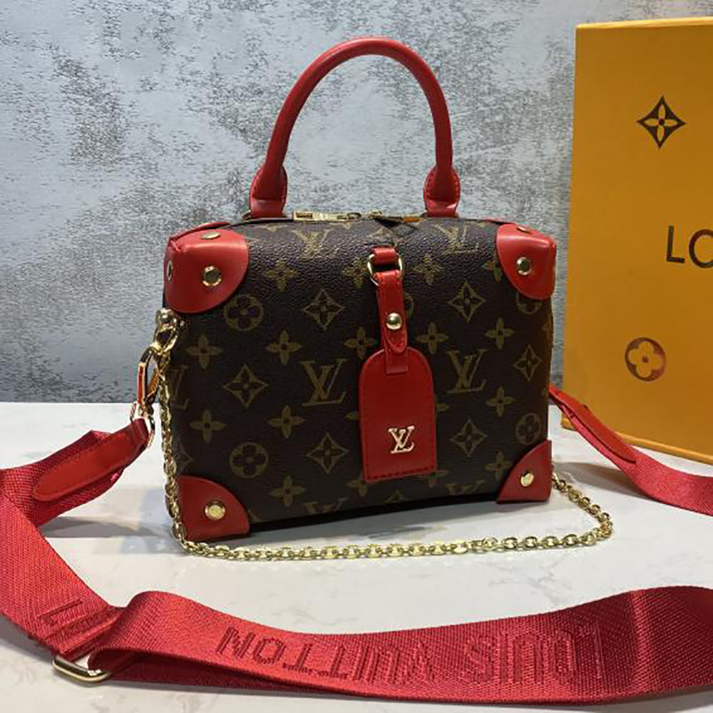LV Louis vuitton classic hot sale letter printing stitching color ladies  shopping cosmetic bag handbag shoulder bag messenger bag