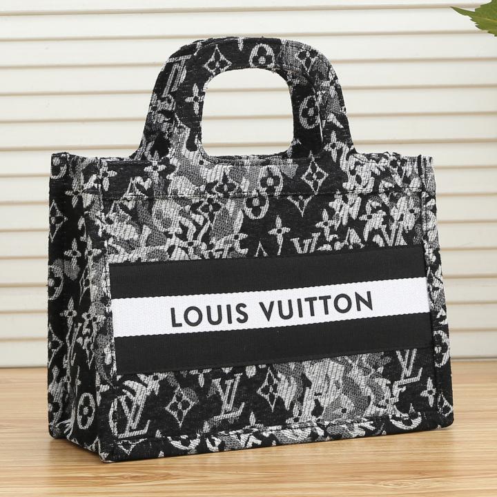 LV Louis vuitton canvas embroidered letters ladies shopping handbag shoulder bag