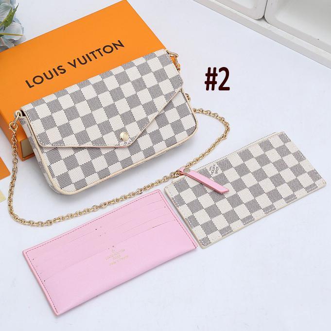 Louis Vuitton LV hot sale three-piece set, chain bag, card bag, 