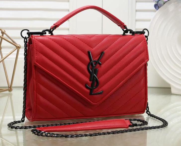 YSL retro texture fold pattern portable chain bag ladies fashion one-shoulder messenger bag