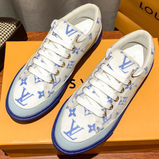 LV Louis Vuitton new letter print ladies platform casual shoes sneakers