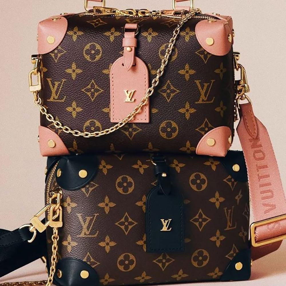 LV Louis vuitton classic hot sale letter printing stitching color ladies  shopping cosmetic bag handbag shoulder bag messenger bag