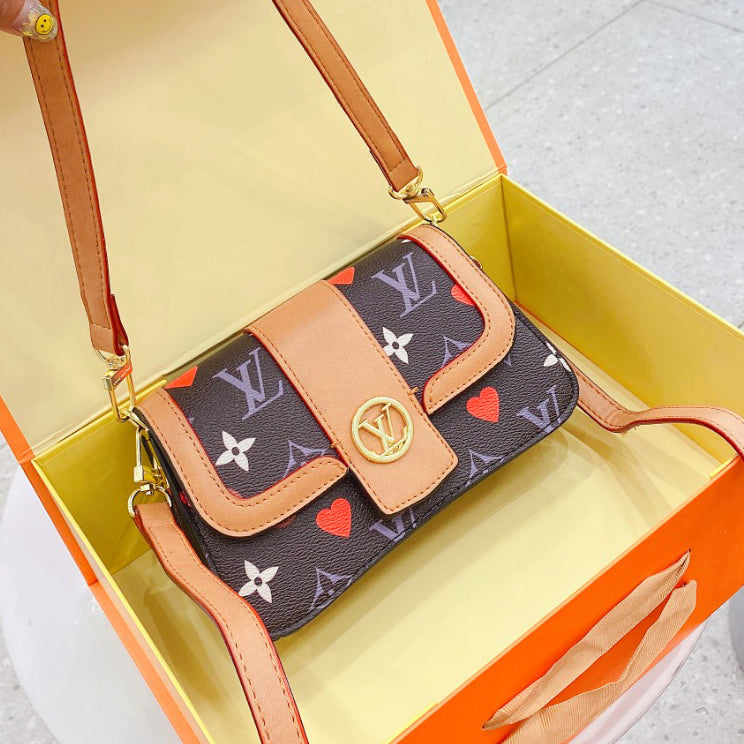 LV Louis Vuitton Color Letter Print Ladies Shopping Handbag Shoulder Bag Messenger Bag