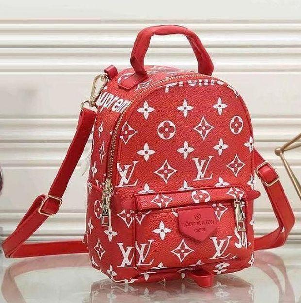 LV Louis Vuitton Women Fashion Daypack School Bag Leather Backpack
