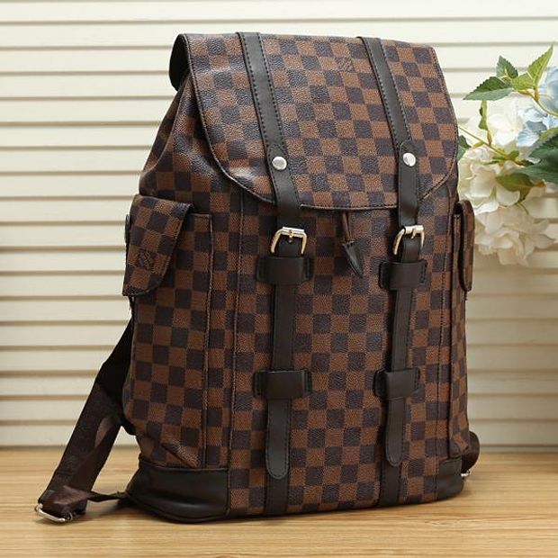 brown lv backpack men