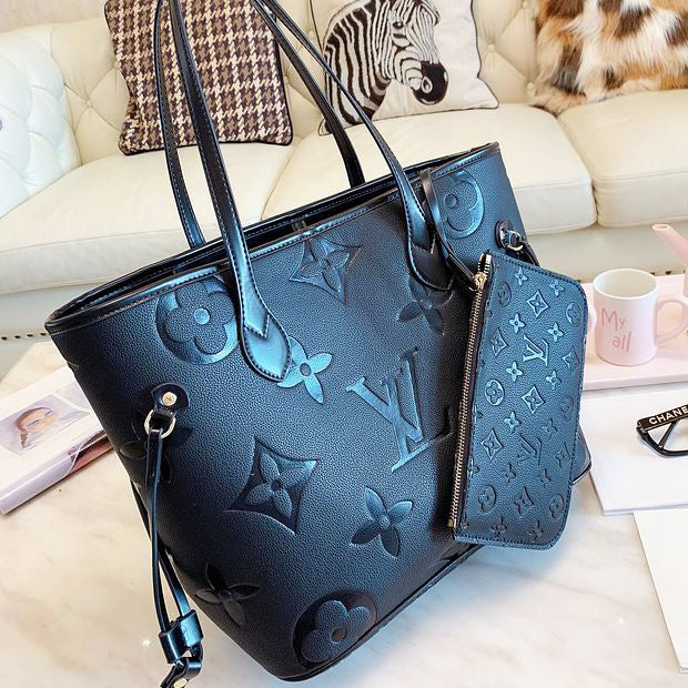 LV Louis Vuitton Shopping Leather Tote Handbag Shoulder Bag Purse