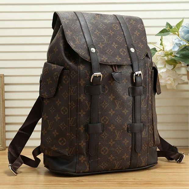 LV Louis Vuitton Women Daypack School Bag Leather Backpack from