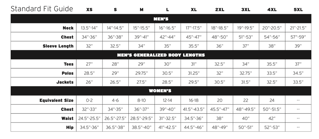 Sizing Chart — USA Triathlon Store