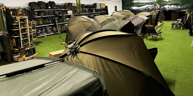 The bivvy showroom in Totally Hooked