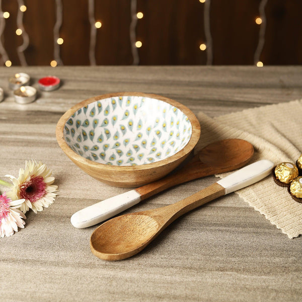 Wood Salad Bowl & Servers Set