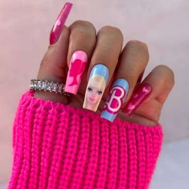 BARBIE NAILS! Barbie movie outfit inspired Gel Nail looks!