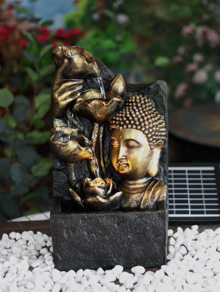 Solar Buddha Head Fountain, Water Features, Fountain