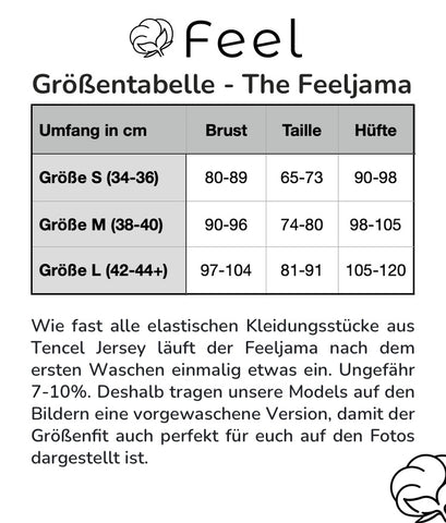 Feeljama Größenberater & Size Guide –