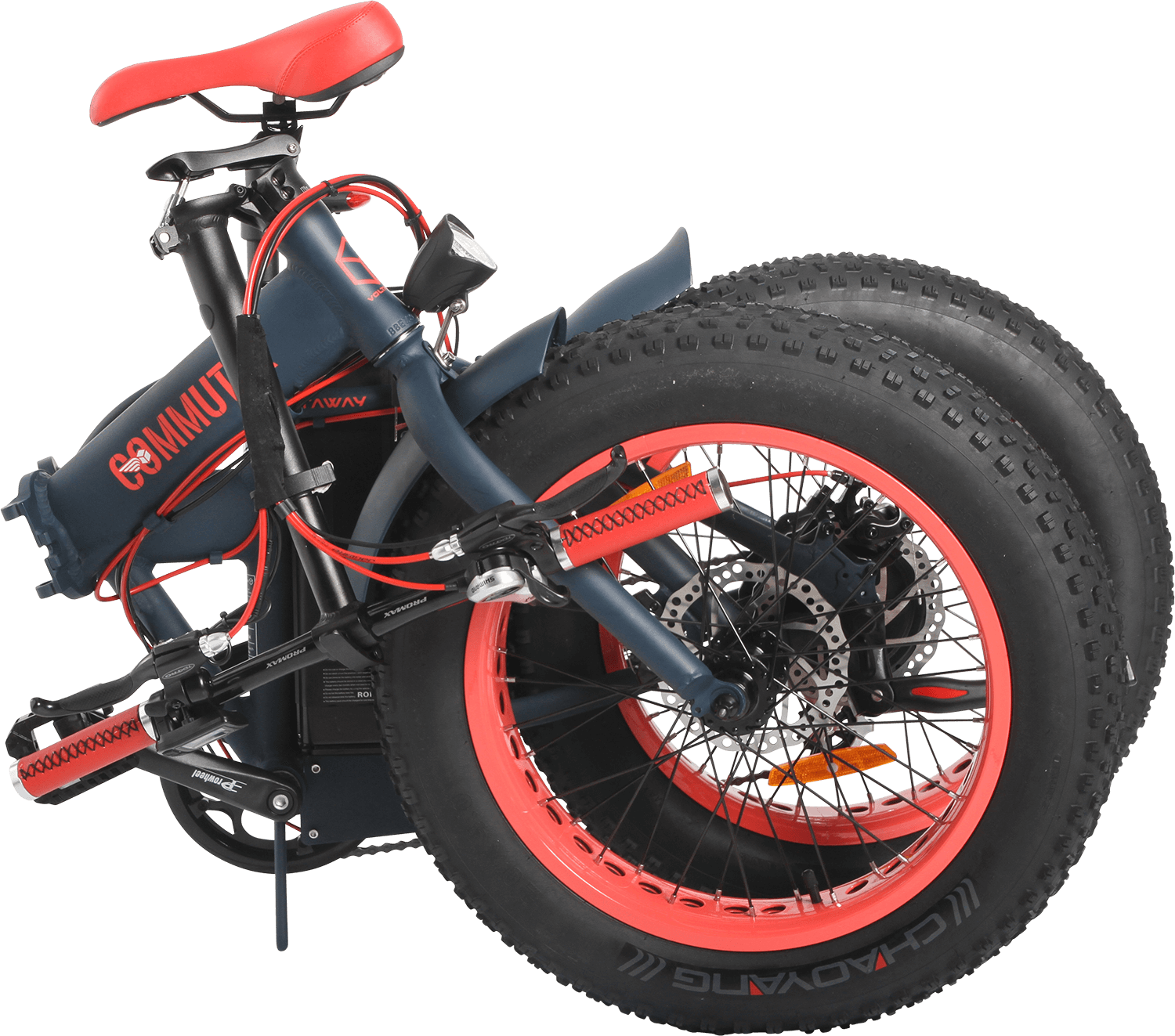 COMMUTER NAVY RED - FOLDING ELECTRIC FATBIKES - VOLTAWAY – Voltaway