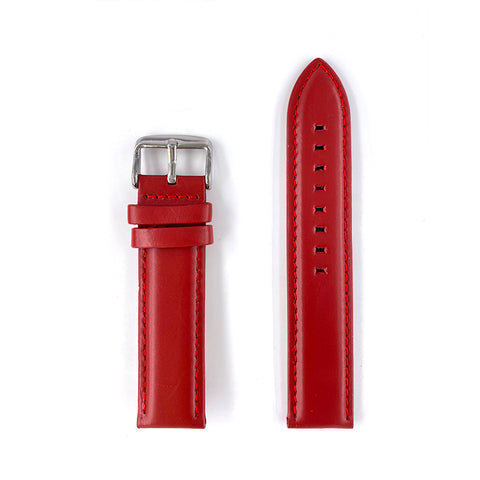 Red leather watch strap 20mm