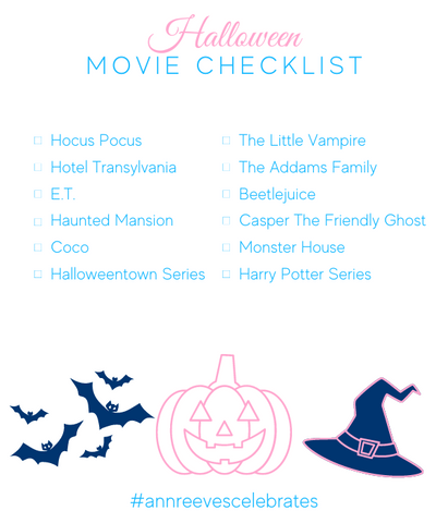 #annreevescelebrates Halloween Movie Checklist