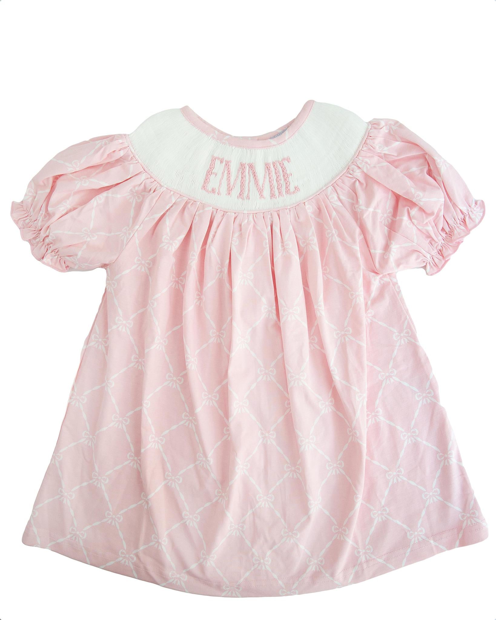 Image of Knit Pink Bows - Custom Emmie Dress