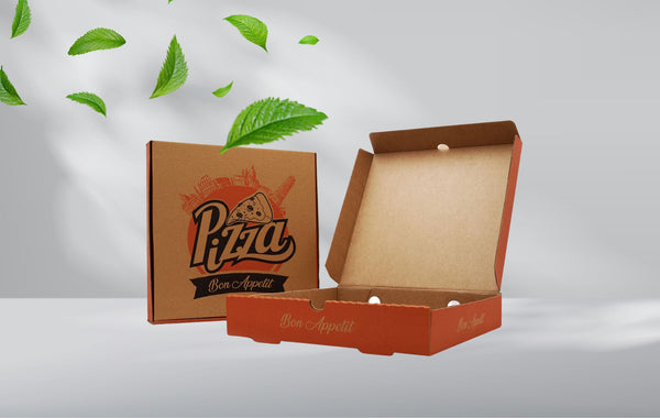 Takeaway pizza boxes