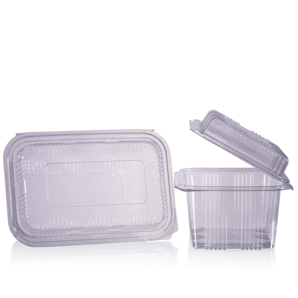 hinged square salad container