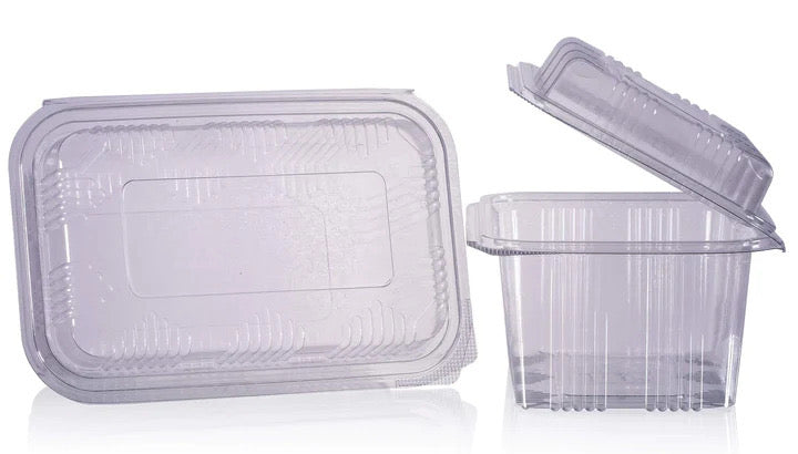 Hinged square salad container