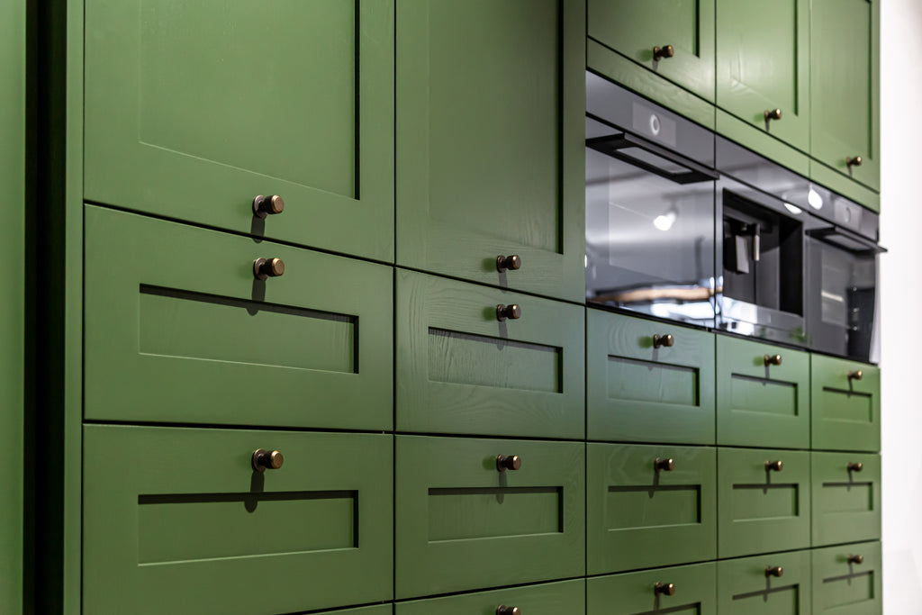 Green kitchen cupboards