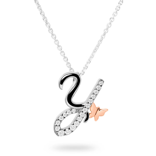 Diamond Letter A Necklace in 10k Gold