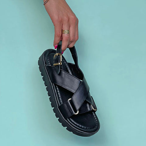 anspændt legering ansøge Dame flade sandaler – Skolageret