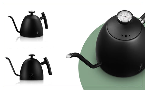 Pour Over Gooseneck Coffee Kettle with Thermometer by Barista Warrior –  Nossa Familia Coffee