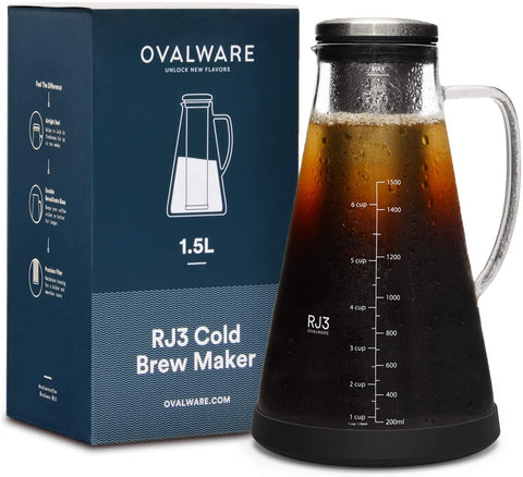 Zulay Kitchen 1 Gallon Cold Brew Coffee Maker with Thick Glass, Stainless  Steel Mesh Filter and Spigot - Iced Coffee Maker, Cold Brew Pitcher & Tea  Infuser 