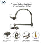 PF-Gardo Flexible Swivel Wall Mount Pot Filler Premium Kitchen Faucet by American Faucet Sigma