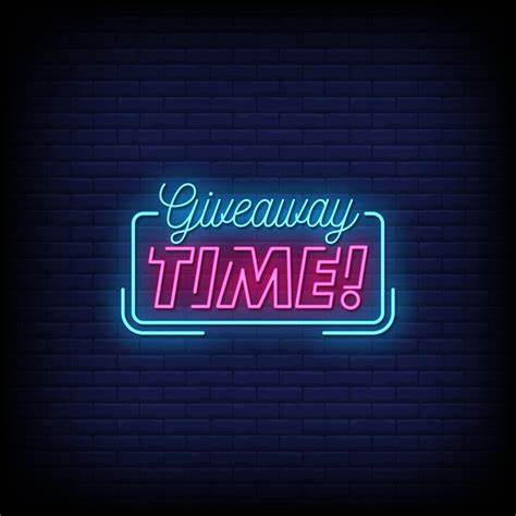 neon sign reading Giveaway Time in pink and blue