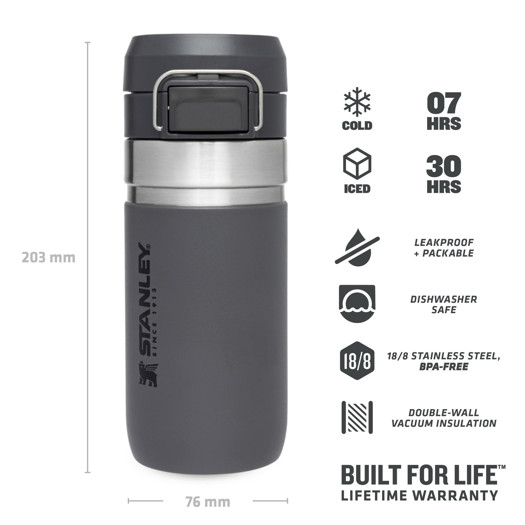 Stanley 36 oz. Quick Flip Go Water Bottle, Rose Quartz