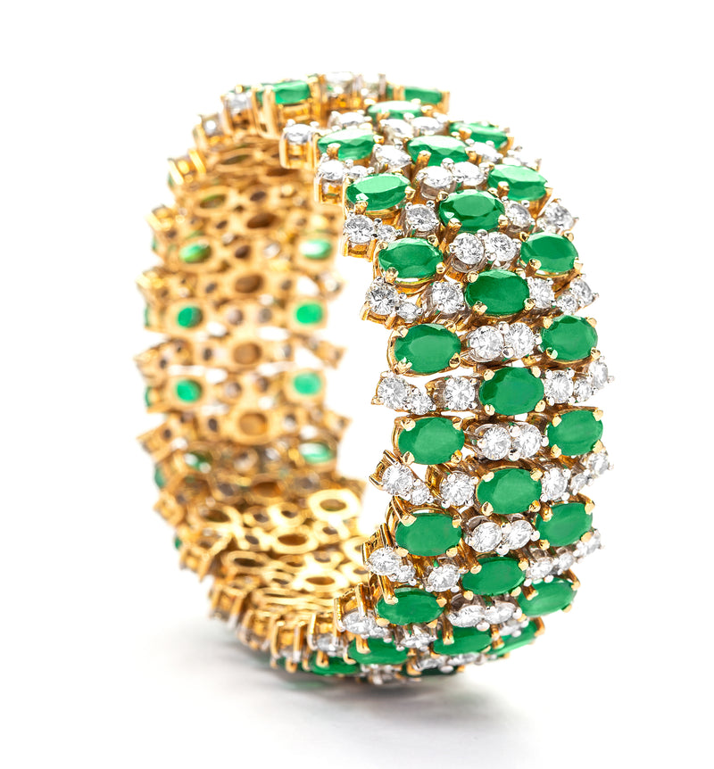 ESTAA - Emerald and Diamonds bracelet in 18 karat gold - Ethos of ...