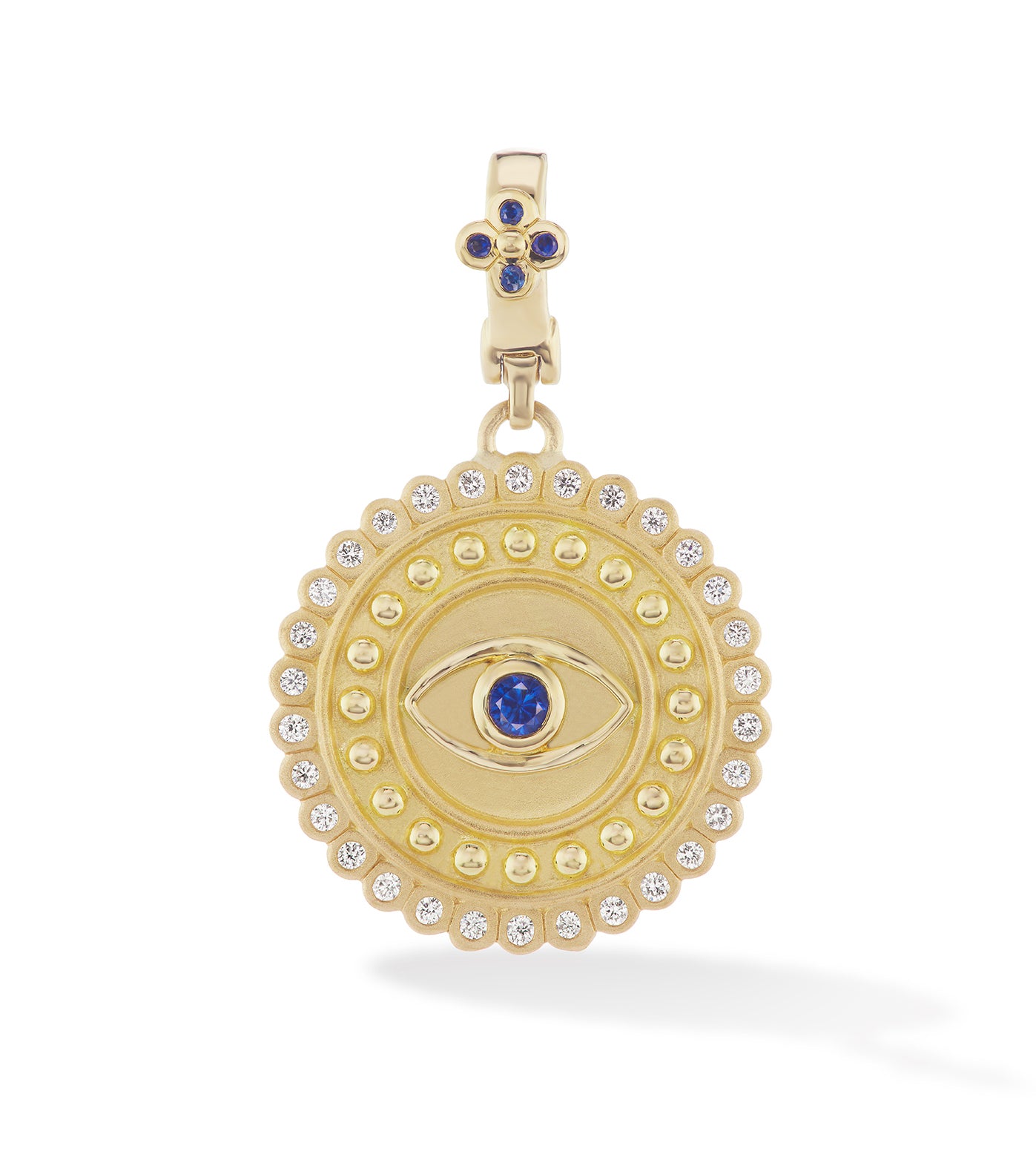 Orly Marcel -18 karat gold blue sapphire eveil eye pendant - Ethos of ...