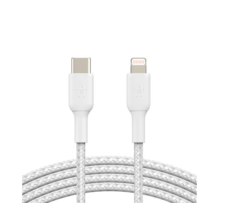 Image of Belkin Boost Charge Braided USB-C to Lighting Cable (White)