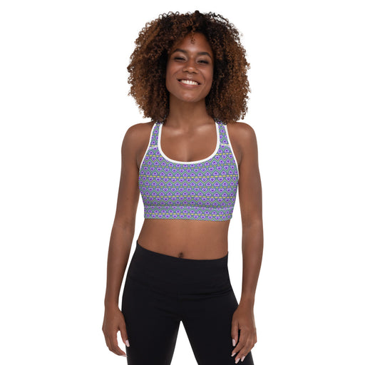 Printed racerback sports bra in multicoloured - Tory Sport